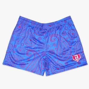 Youth boys XL baseball lifestyle 101 paisley shorts blue pink new